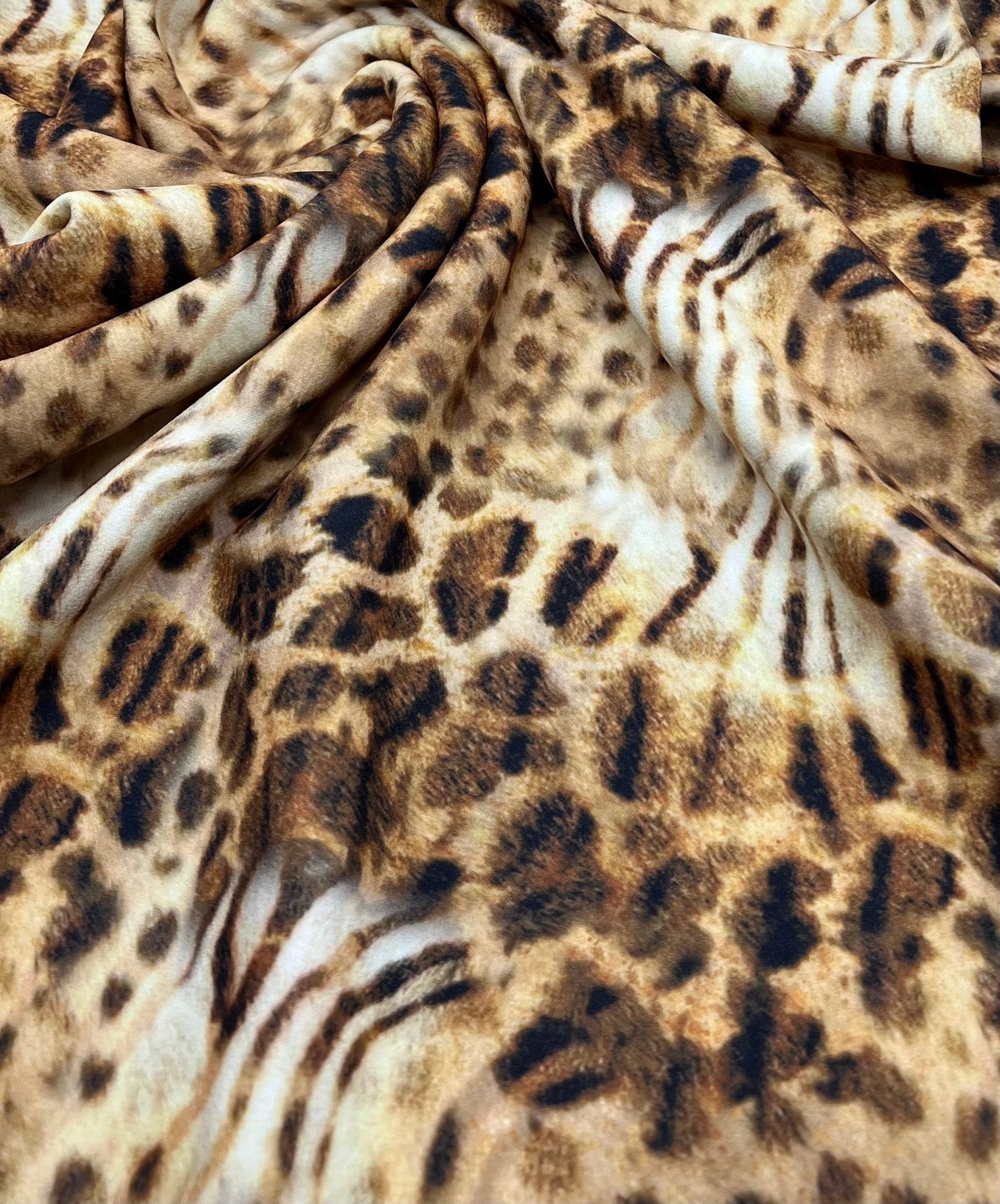 Animal Yellow Printed Scuba Crepe Jersey 4 Way Stretch Fabric - T9 Fabrics